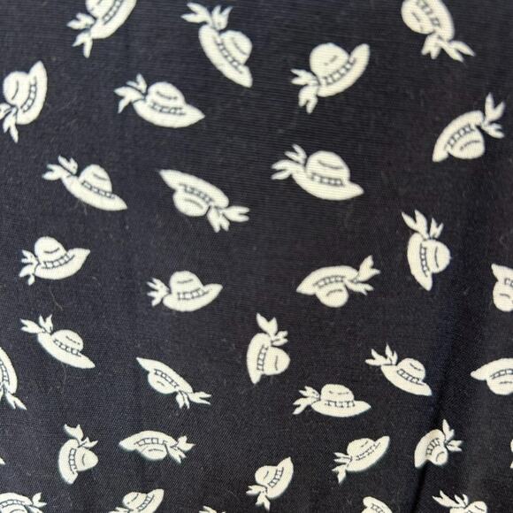 VTG Ed Michaels Womens Button Front Midi Dress Size 10 Petite Hat Print Cottage - Picture 7 of 12